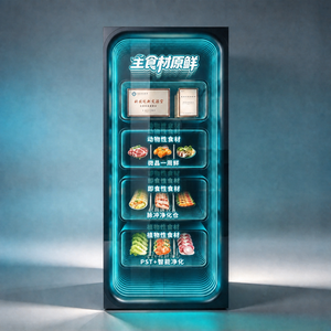 Refrigerador con Espejo Infinito LED, Refrigerador Personalizado con Espejo Infinito 3D para Exhibición de Alimentos - Product Image 3