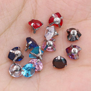 316L Stainless 5A Zircon <strong>Lip</strong> Stud Internally Threaded Body Piercing Jewelry Findings for DIY 2-5mm Stone <strong>Size</strong> <strong>Gauge</strong> - Product Image 3