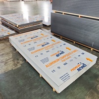 Panneau composite en aluminium de haute qualité Alucobond 4 mm PVDF ignifuge, couleur unie, revêtement mural ACP