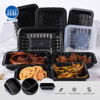 Boîtes d'emballage en plastique jetables Xinbang PP/PET, peuvent être imprimées avec des logos et chauffées au micro-ondes pour les produits carnés.