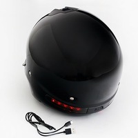Lampe arrière pour casque de moto Warrior, LED rouge/verte/bleue, batterie lithium rechargeable, coque ABS certifiée DOT, pour casque 3/4