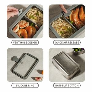 <span class=keywords><strong>Set</strong></span> di Contenitori <span class=keywords><strong>per</strong></span> Alimenti Lekfre in Titanio con Coperchio in Vetro - 1000ml+75ml <span class=keywords><strong>per</strong></span> Campeggio e Conservazione della Freschezza - Product Image 2