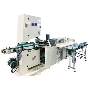 Auto toilet tissue paper roll cutting machine band saw paper cutting core tube cutting machine