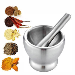 Penggiling Bawang Putih Rumah Tangga, Penumbuk Bawang Putih, Stainless Steel 304, Penggiling Rempah-rempah dengan Permukaan Halus, <span class=keywords><strong>Mortar</strong></span> dan Pestle - Product Image 1