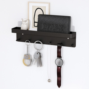 Panier <span class=keywords><strong>de</strong></span> tri <span class=keywords><strong>de</strong></span> <span class=keywords><strong>courrier</strong></span> pliable multifonction en acier au carbone avec 6 crochets, porte-clés mural en acier, organisateur <span class=keywords><strong>de</strong></span> rangement pour entrée - Product Image 5