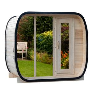 Sauna extérieur en <span class=keywords><strong>bois</strong></span> massif de style moderne, électrique, vapeur sèche et humide, pour 4 personnes, avec vestiaire, pour usage en villa - Product Image 2