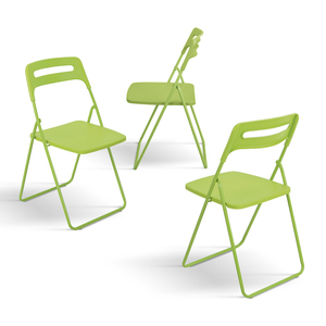 Silla Plegable Verde con Asiento de Polipropileno y Estructura Metálica para Uso en Interiores y Exteriores, Juego de 6 - Product Image 2