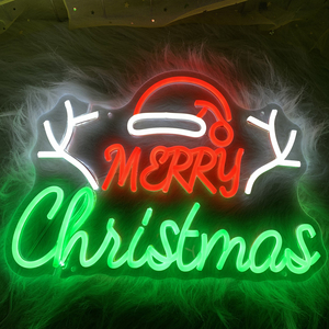 Merry Christmas LED Neon <b>Light</b> <b>Signs</b> with Remote Control for Wedding Decoration Advertising Bar Use DC Powered - Product Image 3