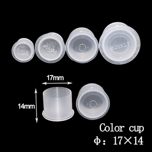 Kissure 1000 piezas de plástico tatuaje tazas de tinta 17mm 14mm 11mm 20mm borrar auto pie tazas de tinta del pigmento del tatuaje tazas de tinta - Product Image 3