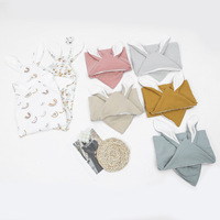 Little Kid Cotton Muslin Bunny Hooded Baby Towel Neutral Baby Boy Girl Shower Gift Hooded Towelling Poncho