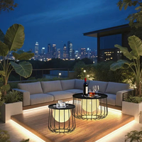 Lampe de table de jardin extérieure LED en acier inoxydable IP65 étanche 3000K 2000 Lm pour terrasse et salon de jardin