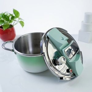 Casserole à pression en acier inoxydable <span class=keywords><strong>pour</strong></span> le marché coréen, avec couvercle facile à ouvrir et à fermer, compatible lave-vaisselle et tous types de plaques de cuisson - Product Image 1