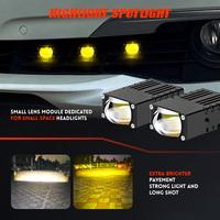 Nouvelles feux de brouillard à LED ultra-lumineux avec lentille de projection, faisceau haut et bas, double couleur, pour calandre de voiture