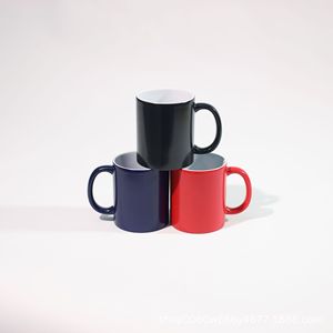 Heart Shaped Ceramic Mug Matte Frosted Sublimation Printing Wedding Gift Cup With Handle Color Changing <b>Magic</b> Mug - Product Image 2