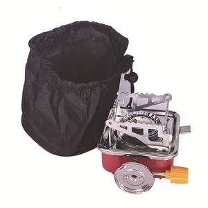 Réchaud à gaz butane miniature carré d'extérieur, portable, pliable, avec déflecteur de vent et dispositif d'allumage, équipement de cuisine pour le camping - Product Image 2