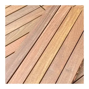 Plancher de préfinition en bois à grain d'extrémité Blanks Plancher de bois dur extérieur en bois Ipe foncé large