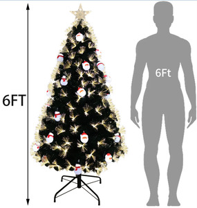 ต้นคริสต์มาสประดิษฐ์ใยแก้วนำแสง PVC สีเขียวพร้อมของตกแต่งรูปตุ๊กตาหิมะแบบ6FT สำหรับงานเฉลิมฉลอง - Product Image 2