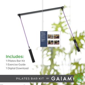 Gaiam nhà Thiết bị tập thể dục Kit khôi phục Pilates Bar cải cách tổng cơ thể tập luyện bao gồm thanh thép hai 30-inch kháng ban nhạc - Product Image 5