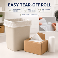 Sacs poubelles sur rouleau personnalisés d'usine OEM, faciles à déchirer, avec boîte de distribution pour usage domestique