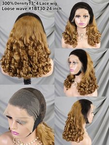 Vague lâche 13x4 Transparent Lace Front Bob Perruque Perruques de Cheveux Humains 300 <span class=keywords><strong>Dentisy</strong></span> Long Lâche Curl Wave Lace Frontal Bob Perruques Pour Les Femmes - Product Image 5