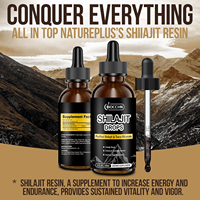 Complément alimentaire en gouttes liquides et résine de Shilajit pur, Shilajit de l'Himalaya testé en laboratoire, stimulant naturel de l'énergie et de la performance