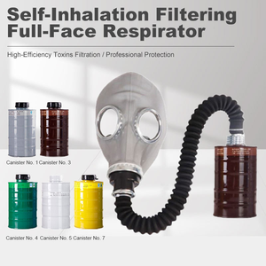 Masque à gaz intégral en caoutchouc avec cartouche filtrante remplaçable pour la production chimique, la protection contre la poussière et les gaz nocifs - Product Image 4