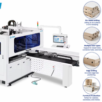 Machine de perçage six faces CNC JIYU CD-612T-4 avec unité de perçage simple, ATC et perçage transversal pour le traitement des panneaux de bois de placards et armoires