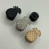 Kancing Logam Berbentuk Nanas 3D Eco Custom, Kancing Hias Berbahan Logam Warna Emas Perak Hitam untuk Aksesoris DIY Pakaian
