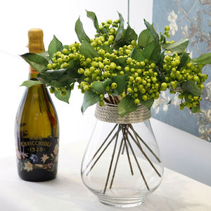 E07493 Décoration de mariage Berry Fruit rouge Fruit artificiel Myrtille 3 branches Berry artificiel pour accessoires de fleurs artificielles - Product Image 1