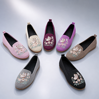 2026 Mocassins Femme Broderie Papillon Et Fleurs Dessus Tricot Volant Sans Lacets Semelle Extérieure PVC Flexible Chaussures Pla