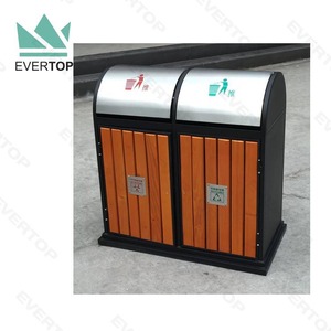 DA-78O tái chế kép ngoài trời rác Bin <span class=keywords><strong>2</strong></span> ngăn khách sạn gỗ Thùng rác bin công nghiệp ngoài trời chất thải bin vườn Thùng rác - Product Image 3