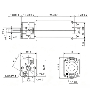 มอเตอร์เกียร์16มม. มอเตอร์ไฟฟ้ากระแสตรง3V 6V 12V 24V ความเร็วสูง2000RPM 050 GM16-050SH มอเตอร์เกียร์16มม. สำหรับหุ่นยนต์ <span class=keywords><strong>Arduino</strong></span> - Product Image 6