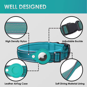 ปลอกคอสุนัขแบบหนาเสริมแผ่นสะท้อนแสง สำหรับติดตั้ง Airtag และ GPS - Product Image 4
