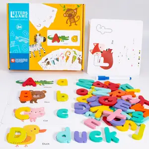 Pädagogisches Wort Buchstaben Spielzeug Rechtschreib spiel Kinder Puzzle Holz Rechtschreib ung Wort Englisch Buchstaben Spiele