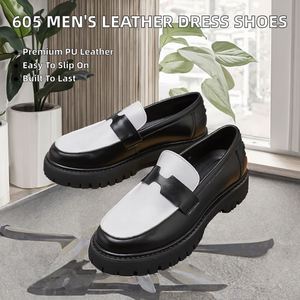 605 Zapatos de Hombre de Moda para Negocios y Oficina, con Suela de Goma y Entresuela de EVA Resistente, Punta de Goma, Cuero PU, Primavera Verano - Product Image 2