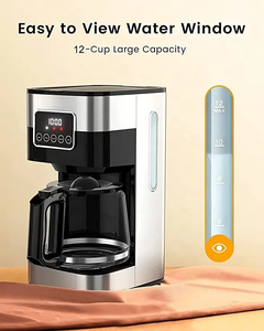 Touch Screen Digital <strong>Timer</strong> 1.5L <strong>Filter</strong> Espresso <strong>Coffee</strong> <strong>Machine</strong> 900W <strong>Coffee</strong> Powder Keep Warm Glass Drip <strong>Coffee</strong> Maker - Product Image 4