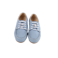 Chaussures mocassins en cuir véritable bleu, design classique de chaussures bateau, semelle respirante et flexible, parfaites pour un usage quotidien et décontracté