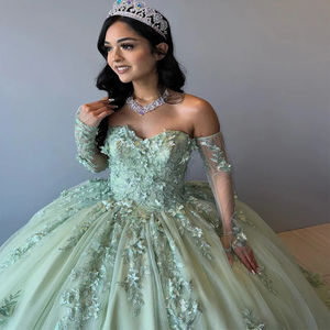 Mily mariée MQ109 hors épaule robes de Quinceanera robe de bal manches amovibles doux 16 vestidos de appliques anniversaire princesse - Product Image 6