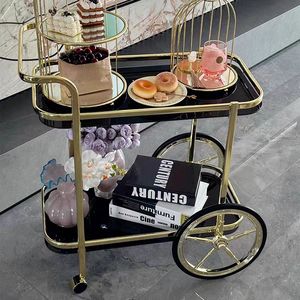Chariot roulant nordique de luxe léger, chariot mobile multifonctionnel, chariot de service pour thé et boissons, pour salon de manucure, institut de beauté et studio - Product Image 4