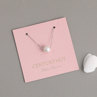Cartes de présentation de bijoux personnalisées avec logo en feuille d'or rose, papier d'art 600 g/m², boîte à tiroir noire mate, ensemble d'emballage pour bijoux pour collier