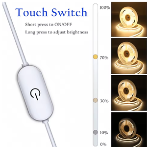 <span class=keywords><strong>Bande</strong></span> lumineuse LED COB avec variateur tactile, ruban de diodes flexible, éclairage linéaire intérieur 5V USB, lampe de décoration murale pour chambre, bricolage, rétroéclairage de télévision, miroir - Product Image 3