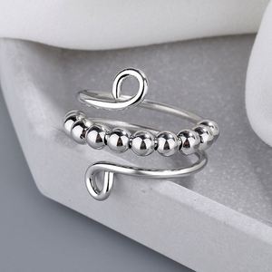 2022 New Arrival High Quality Sterling Silver <b>Ring</b> Meaningful <b>Stress</b> Relief <b>Ring</b> Unique Rotatable Bead <b>Ring</b> for Women Girls - Product Image 3