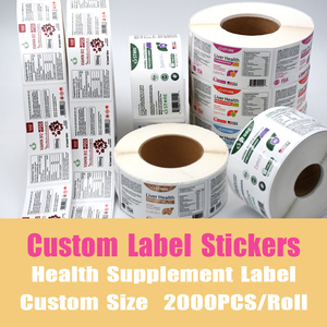תוויות בקבוקים מותאמות אישית לתוספי תזונה, מדבקות בעיצוב אישי, מדבקות דבק מותאמות אישית לבקבוקי תרופות - Product Image 2