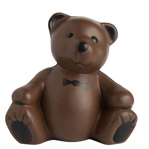 Teddy Bear Stress Reliever <b>Ball</b> PU Merchandising Promotional Gift Customizable with Logo Printing - Product Image 1