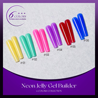 JTING 2026 Nouveau Gel Constructeur Néon Effet Gelée Sans HEMA/TPO Gel Dur Thixotropique Non-Coulant 6 Couleurs Gel de Construction d'Ongles