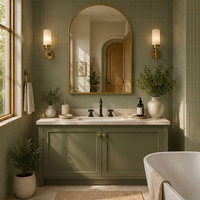 Meuble-lavabo sur pied en bois massif au design traditionnel avec miroir intelligent HD – Très apprécié en Amérique latine – En promotion