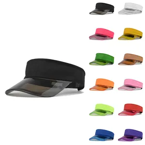 2024 Transparent vide haut plastique PVC parasol chapeau visière casquettes vélo soleil chapeau visière casquettes