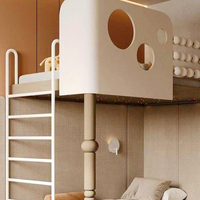 Lit mezzanine Lit pour enfants à deux étages de style Mid-century pour villas, design personnalisé du lit pour enfants de style Wabi-Sabi