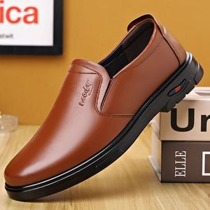 Men's <b>Comfortable</b> Office Slip-On <b>Shoes</b> Waterproof PU Upper Anti-Slip Dressy <b>Work</b> Loafers Breathable Hard-Wearing - Product Image 1