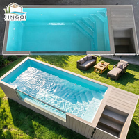 Piscine familiale hors sol en fibre de verre pour la maison, spa extérieur, piscine préfabriquée en conteneur pour la famille, stock Chine
